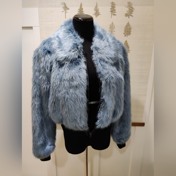 EXPRESS X Negin Mirsalehi Women’s Faux Fur Bomber Jacket-Small - Picture 4 of 13